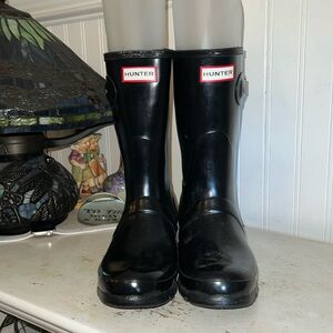 HUNTER ORIGINAL short wellies black rain boots size 39